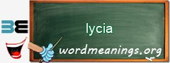 WordMeaning blackboard for lycia